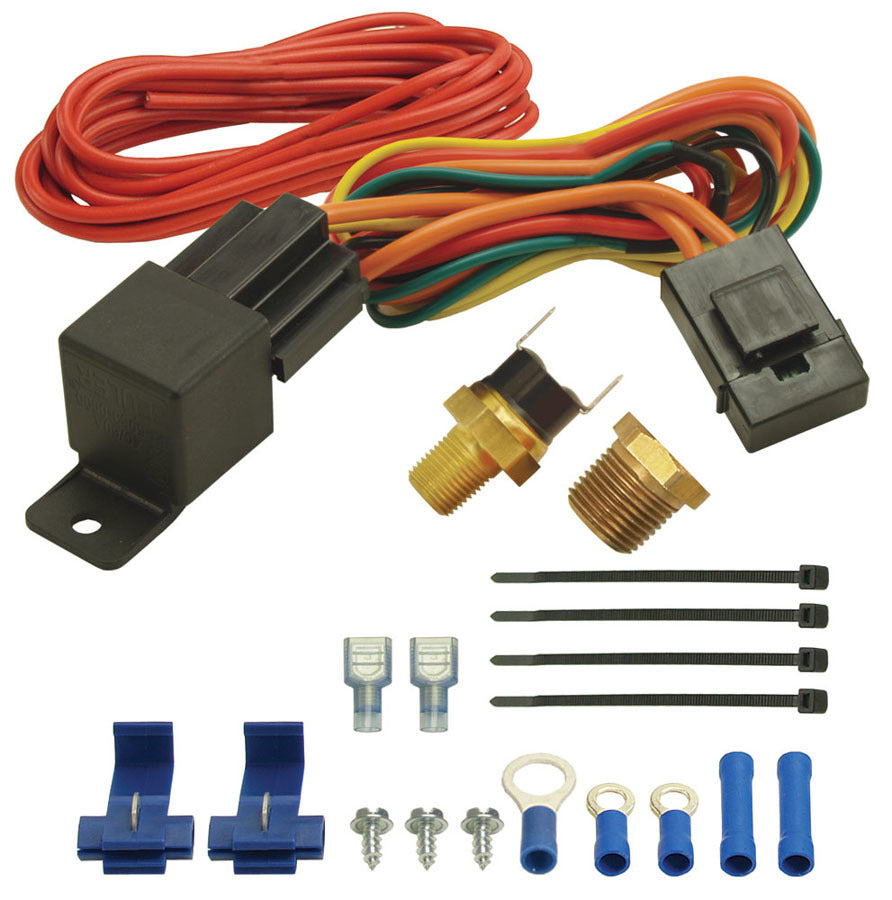 DERALE 16721 190F Fan Switch Thermostat at Relay Kit 1/8in & 3/8